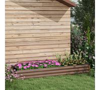 Outsunny Galvanised Raised Bed for Garden, Outdoor Elevated Planter Box, Grey - Dark brown - 240 cm x 60 cm x 30 cm