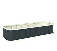 Outsunny Galvanised Raised Garden Bed, 5 x 2 x 1 ft Metal Planter with Gloves and Folded Edging, Dark Grey