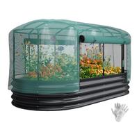 Outsunny Galvanised Raised Garden Bed Kit Oval 6x3Ft Dark Grey and Green | Self Watering System, Mesh Cover, Metal Outdoor Planter Garden Boxes, for Vegetables Herbs Flowers