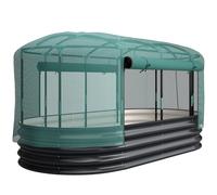 Outsunny Galvanised Raised Garden Bed Kit with Self Watering System and Mesh Cover, Garden Boxes, 6x3Ft, Dark Grey and Green