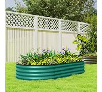 Outsunny Galvanised Raised Garden Bed Planter Box - 180L x 90W x 30H cm - Light Green