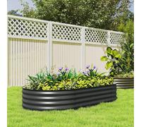 Outsunny Galvanised Raised Garden Bed Planter Box In Dark Grey Dark Grey