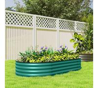 Outsunny Galvanised Raised Garden Bed Planter Box In Teal Teal