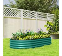 Outsunny Wooden Raised Garden Bed with Drainage Gaps, Green
