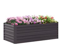 Outsunny Galvanised Steel Outdoor Raised Bed Dark Grey, Dark Grey