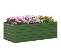 Outsunny Galvanised Steel Outdoor Raised Bed Green, Green