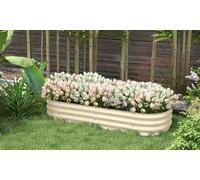 Outsunny Galvanised Steel Raised Garden Planter: Black