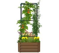 Outsunny Galvanized Raised Garden Bed, 55" Tall Outdoor Planter Box
