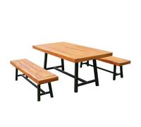 Outsunny Garden 3 Pieces Acacia Wood Picnic Dining Set Outdoor Indoor Furniture