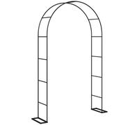 Outsunny Garden Arch, 2.4 m High x 1.5 m Wide Metal Garden Trellis for Climbing Plants, Outdoor Wedding Arch for Bridal, Black