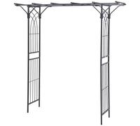 Outsunny Garden Arch Arbor For Decorative Climbing Plants Lawn Garden In Dark Grey Dark Grey