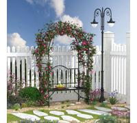 Outsunny Garden Arch Bench Outdoor Patio Trellis Arbor For Climbing Plant