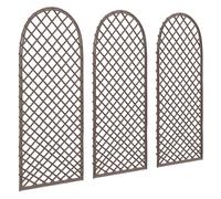 Outsunny Garden Arch, Garden Arbor with 8mm Wicker and Dome Top, Natural Wood Finish