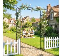 OUTSUNNY Garden Arch, Rose Arch, 180 x 40 x 215 cm, Black | Size: 180 cm x 40 cm Outsunny Black 180 cm x 40 cm