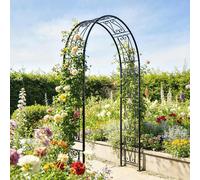 Outsunny Garden Arch, Rose Arch, Black - Metal - Black - 155 x 40 x 246 cm