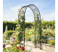 Outsunny Garden Arch, Rose Arch, Black Black