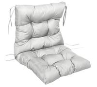 Outsunny Garden Back Chair Cushion Comfortable with Backrest Light Grey | Patio Seat Cushion Pad, for Outdoor & Indoor Use