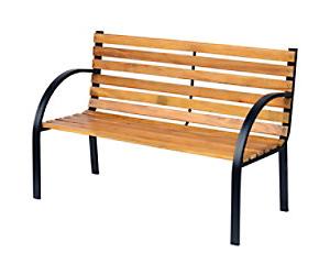 OutSunny Garden Bench 2 Seat 1,220 x 600 x 800 mm Steel, Wood Black