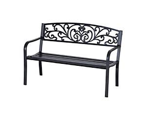OutSunny Garden Bench 2 Seat 1,270 x 600 x 870 mm Metal Black