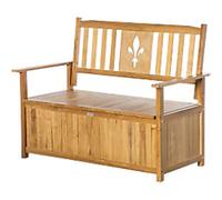 OutSunny Garden Bench 2 Seat 685 x 1,250 x 970 mm Poplar Wood Yellow Outdoor