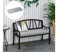 OUTSUNNY Garden Bench Cushion 2 Seater Seat Pad Indoor& Outdoor Use in Light Grey Outsunny Light Grey