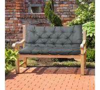 Outsunny Garden Bench Cushion, 2 Seater Swing Chair Cushion, Seat Pad with Ties for Indoor and Outdoor Use, 110 x 120 cm, Dark Grey