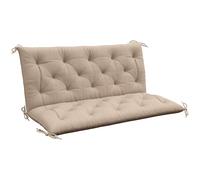 Outsunny Garden Bench Cushion, 2 Seater Swing Chair Cushion, Seat Pad with Ties for Indoor and Outdoor Use, 110 x 120 cm, Khaki