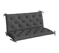 Outsunny Garden Bench Cushion 2 Seater with Ties 120x110x12cm Black