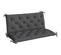 Outsunny Garden Bench Cushion 2 Seater with Ties 120x110x12cm Black | Swing Chair Cushion, Replacement Pad, Indoor and Outdoor Use