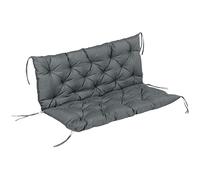 Outsunny Garden Bench Cushion 2 Seater with Ties 120x110x12cm Dark Grey
