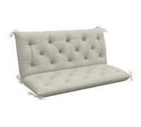 Outsunny Garden Bench Cushion 2 Seater with Ties 120x110x12cm Light Grey