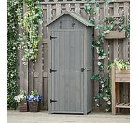 Outsunny Wooden Tool Storage Shed - Grey, Grey
