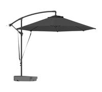 Outsunny Garden Cantilever Parasol with Cover Weighted Base Wind Strap Grey