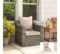 OUTSUNNY Garden Chair Cushion with Seat & Back Pad, CUSHION ONLY in Beige Outsunny Beige