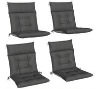 Outsunny Garden Chair Cushions Set of 4, Waterproof Recliner Cushions with Ties, Non-Slip Replacement Rocking Chair Seat Pads for Indoor Outdoor, Patio, 112x53cm, Dark Grey