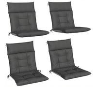 Outsunny Garden Chair Cushions Waterproof Set of 4 112x53cm Dark Grey