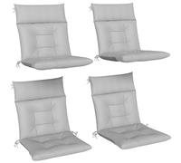 Outsunny Garden Chair Cushions Waterproof Set of 4 112x53cm Light Grey