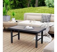 Outsunny Garden Coffee Table With Spc Woodgrain Tabletop, Grey Wood Effect Grey