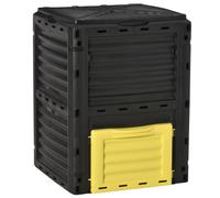 Outsunny Garden Compost Bin 80 Gallon Outdoor Large Capacity Composter Fast Create Fertile Soil Aerating Box Easy Assembly Yellow
