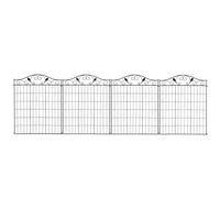 Outsunny Garden Decorative Fence 4 Panels 44In X 12Ft Steel Border Edging For Landscaping In Black Black