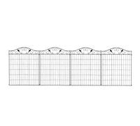 OUTSUNNY Garden Decorative Fence 4 Panels 56in x 12ft Steel Border Edging for Landscaping in Black Outsunny Black