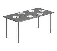 Outsunny Garden Dining Rectangular Outdoor Table For 6 Person, 165 X 80 Cm In Dark Grey Dark Grey