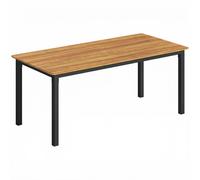 Outsunny Garden Dining Table for 6-8 Person, 180 x 86 cm Rectangular Outdoor Dining Table with Wood Slatted Top, Teak