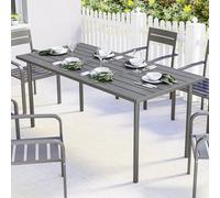 Outsunny Garden Dining Table For 6 Person, 165 X 80 Cm In Dark Grey Dark Grey