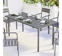Outsunny Garden Dining Table For 6 Person, 165 X 80 Cm In Dark Grey Dark Grey