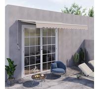 Outsunny Garden Door Awning Retractable Canopy Electric Patio Shelter In White