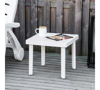Outsunny Plastic Garden Side Table - White, White