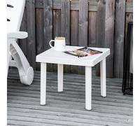 Outsunny Garden End Table Outdoor Square Accent Coffee Table for Drink Snack