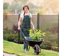 OUTSUNNY Garden Fence with 2 Standing Ways, Metal Animal Barrier Fence in Brown Outsunny Brown