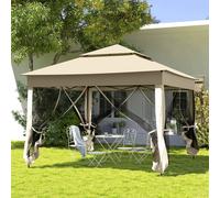 Outsunny Garden Folding Tent Heavy Duty Pop Up Gazebo For Party In Cream Cream